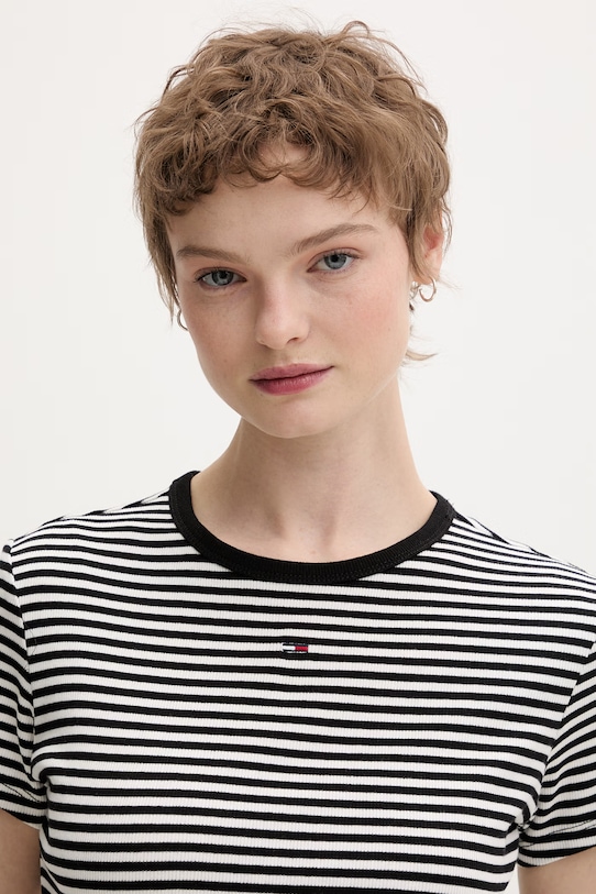 Tommy Jeans t-shirt basic damski bawełniany z elastanem 2-pack DW0DW21430