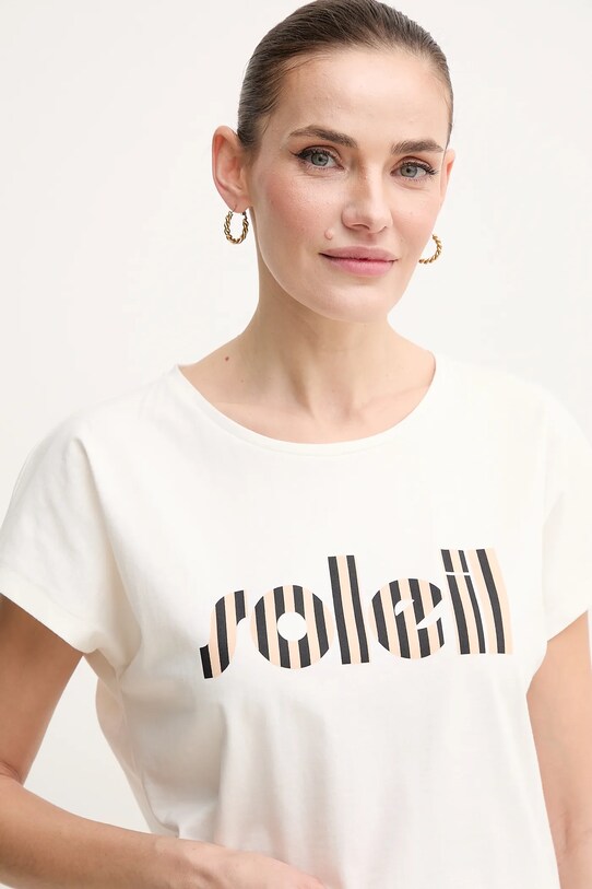 La Petite Française t-shirt bawełniany TYFANY beżowy PFTIFANY