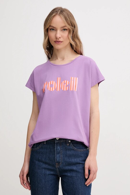 La Petite Française tricou din bumbac TYFANY print violet PFTIFANY