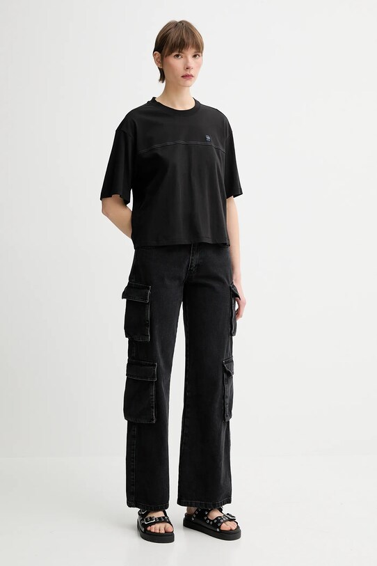 G-Star tricou din bumbac D26134.336 negru SS25