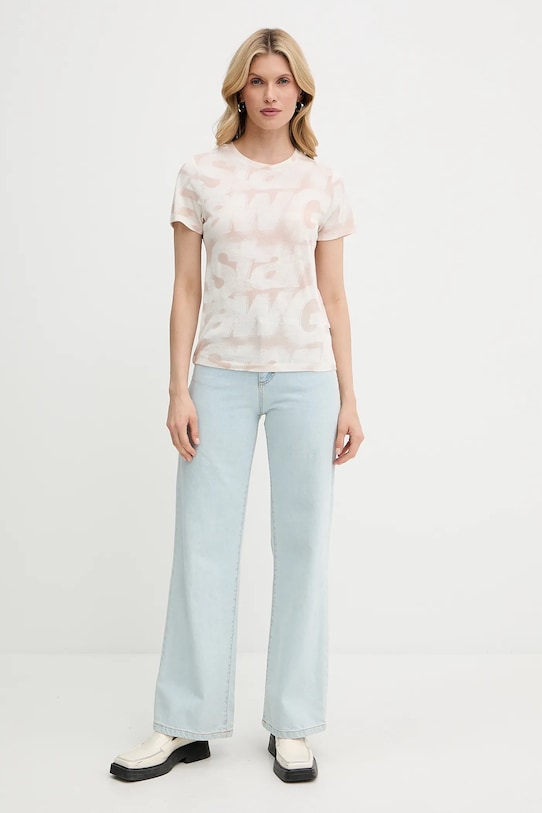 Bavlnené tričko G-Star Raw D26066.C565 béžová AW25