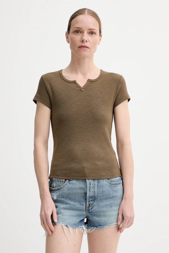 G-Star tricou din bumbac uni verde D26075.D958