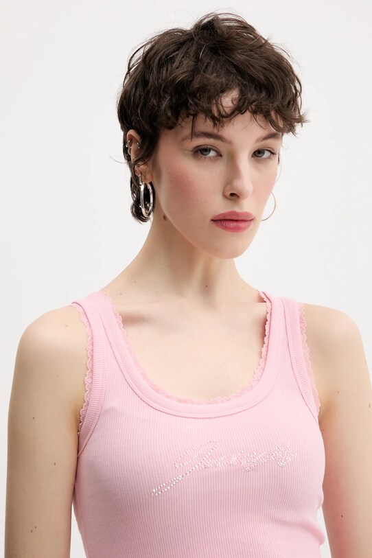 Juicy Couture top JUICY HIBISCUS CRYSTAL różowy JCWLV125335