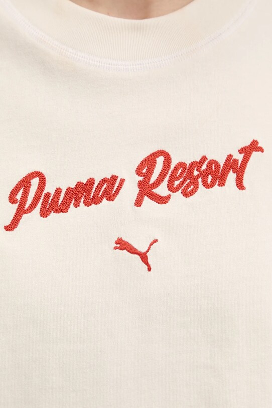 Bavlněné tričko Puma 629776 béžová