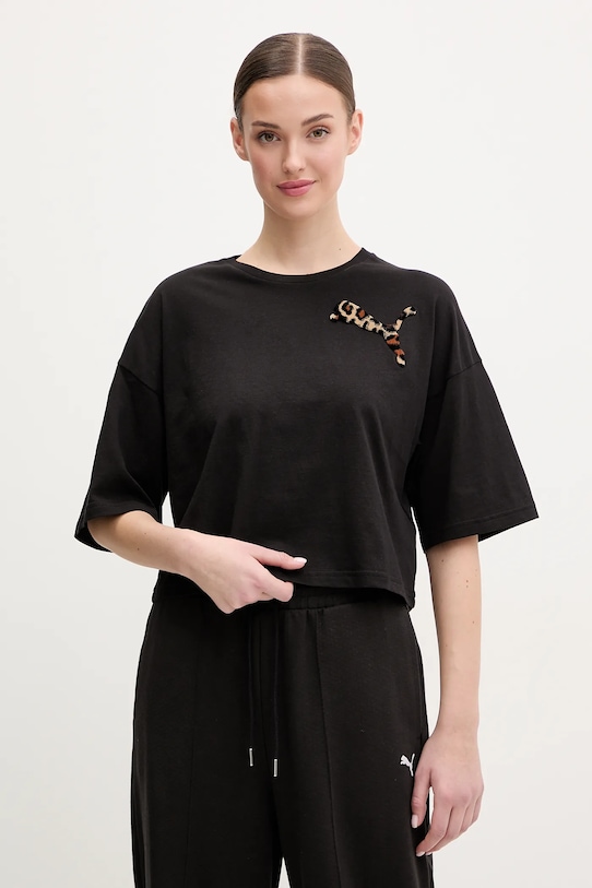 Puma tricou din bumbac animal negru 632337