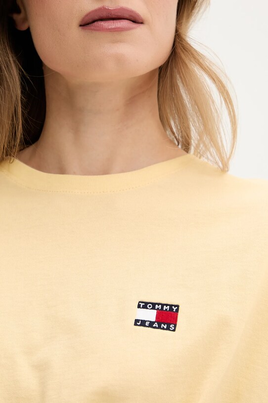 Bavlnené tričko Tommy Jeans žltá DW0DW20321