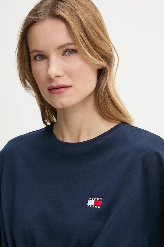 Odzież Tommy Jeans t-shirt bawełniany DW0DW20321 granatowy