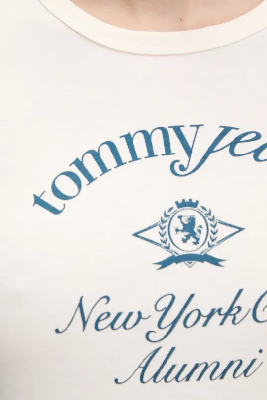 Бавовняна футболка Tommy Jeans DW0DW20323 бежевий