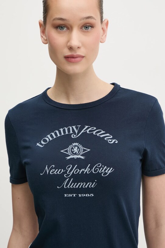 Хлопковая футболка Tommy Jeans тёмно-синий DW0DW20323