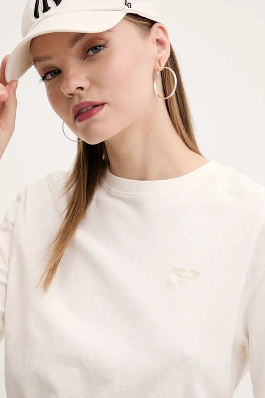 Хлопковая футболка Tommy Jeans бежевый DW0DW20324