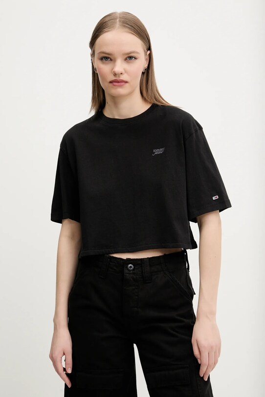 Oblečení Bavlněné tričko Tommy Jeans DW0DW20324 černá