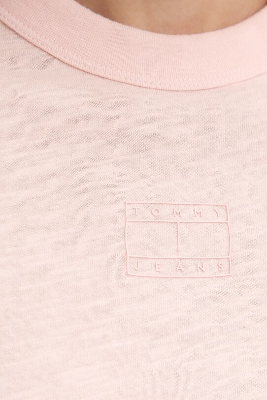 Bavlnené tričko Tommy Jeans ružová DW0DW20329