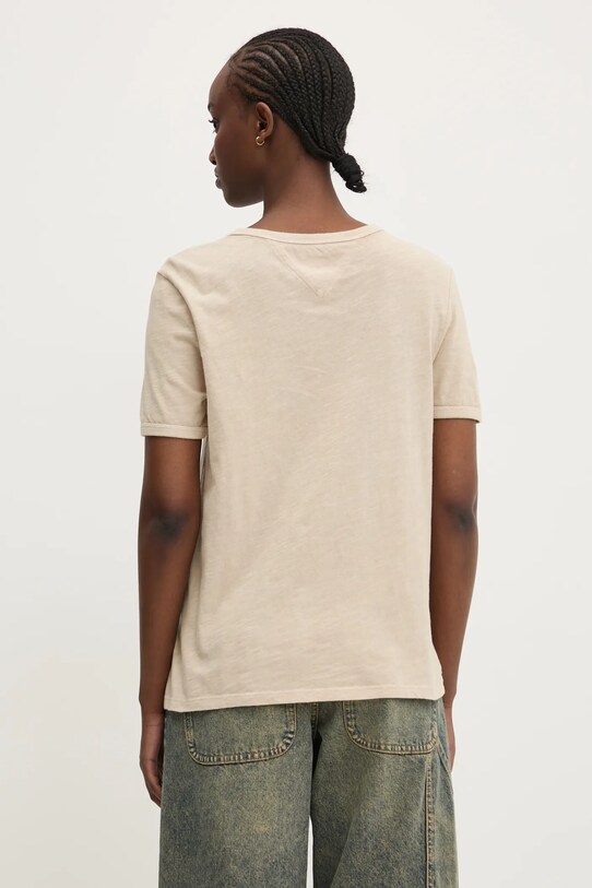 Odzież Tommy Jeans t-shirt bawełniany DW0DW20366 beżowy