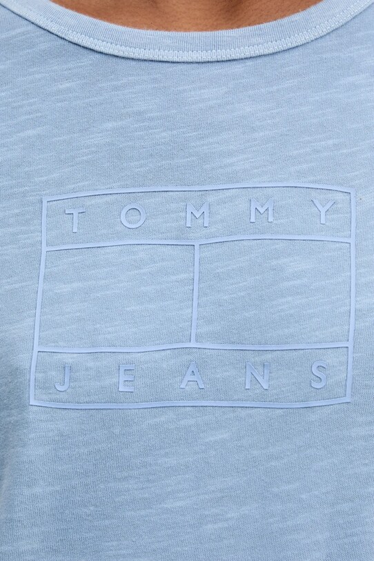 Bavlněné tričko Tommy Jeans DW0DW20366 modrá