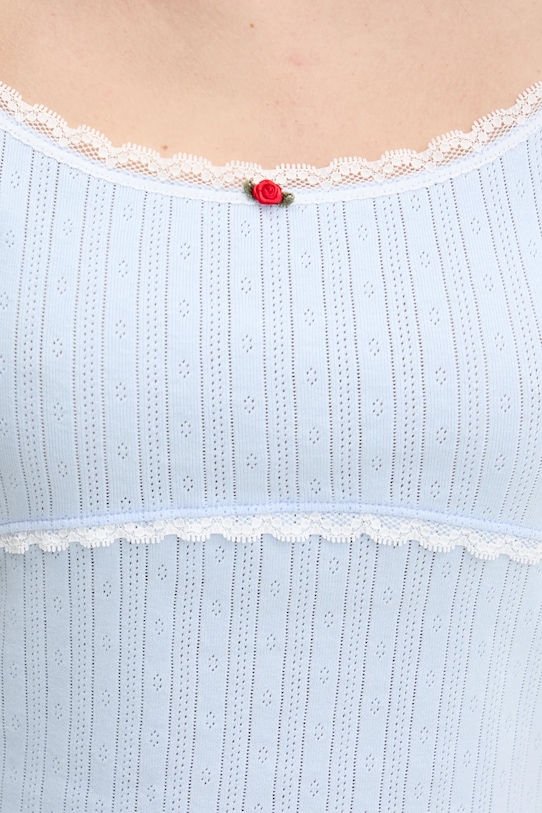 Tommy Jeans top bawełniany niebieski DW0DW20620