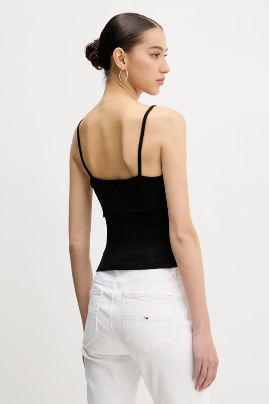 Îmbrăcăminte Tommy Jeans top din bumbac DW0DW20620 negru