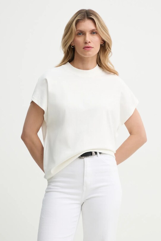 Won Hundred tricou din bumbac uni bej 3729.12089