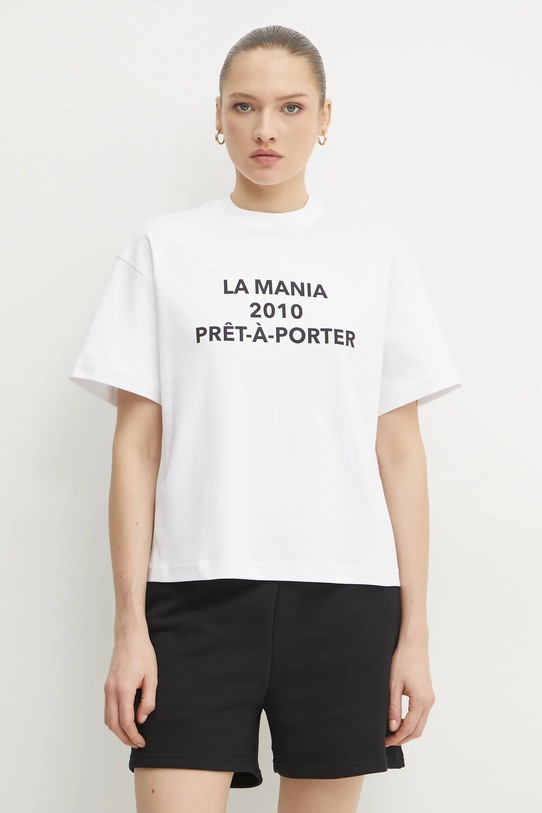 La Mania t-shirt bawełniany nadruk biały PRET.A.PORTER