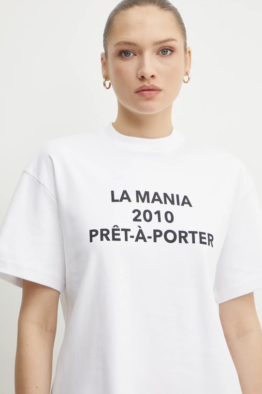 La Mania t-shirt bawełniany biały PRET.A.PORTER