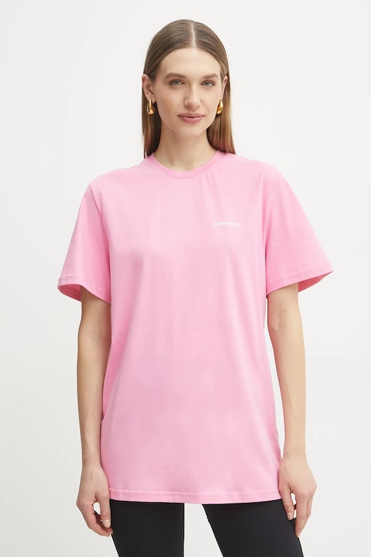 La Mania tricou din bumbac uni roz BONI.3