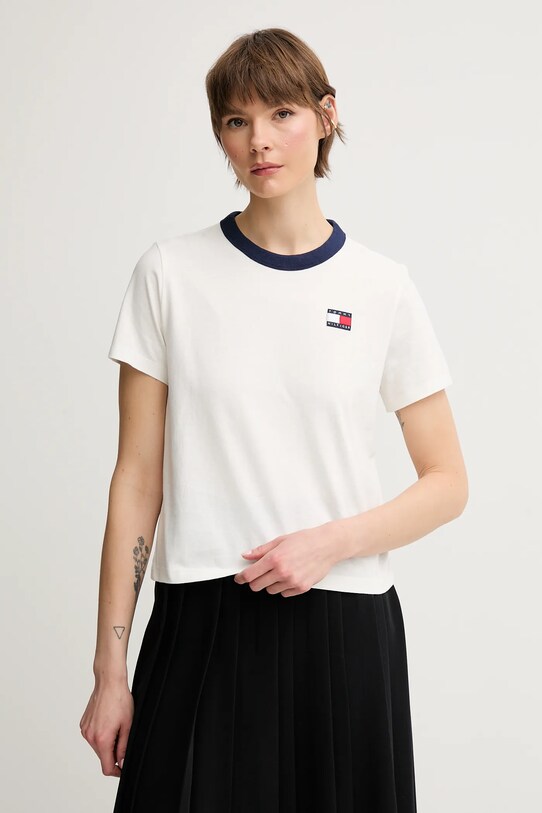 Памучна тениска Tommy Hilfiger SAILING WW0WW45598 бял SS25