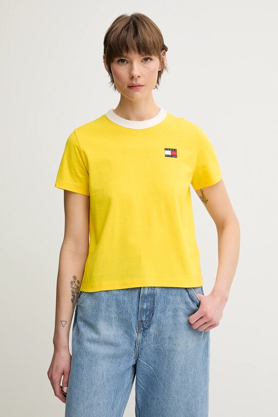 Дрехи Памучна тениска Tommy Hilfiger SAILING WW0WW45598 жълт