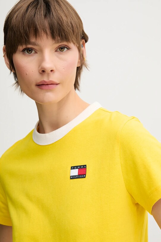 Памучна тениска Tommy Hilfiger SAILING жълт WW0WW45598