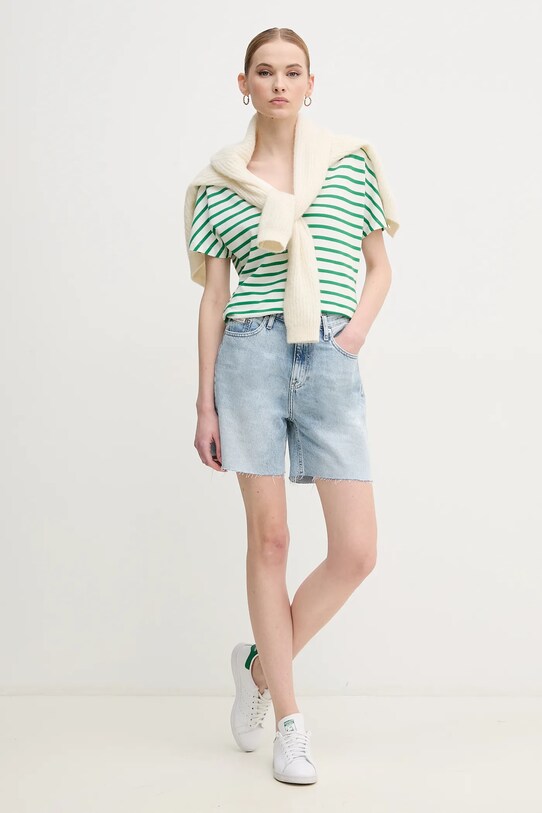 Tommy Hilfiger t-shirt WW0WW46114 zöld SS25