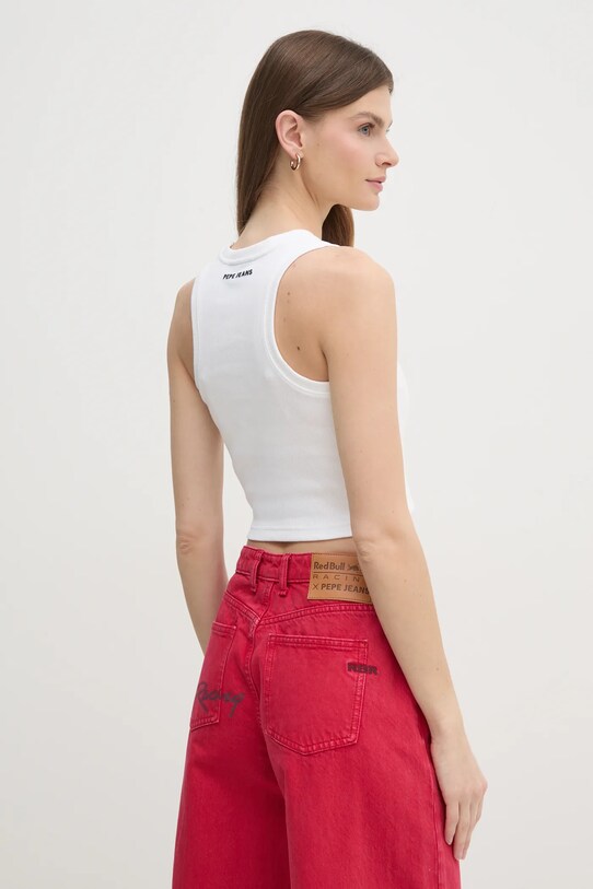 Odzież Red Bull Racing x Pepe Jeans top LOGO CROP TANK RL500002 beżowy