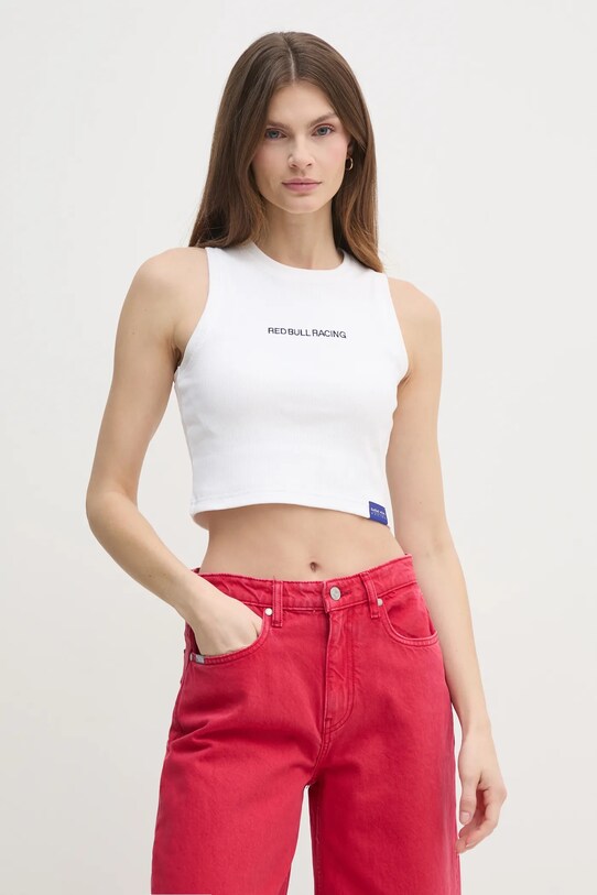 Red Bull Racing x Pepe Jeans top LOGO CROP TANK beżowy RL500002
