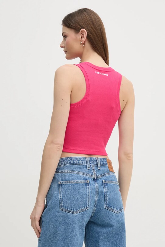Odzież Red Bull Racing x Pepe Jeans top LOGO CROP TANK RL500002 różowy