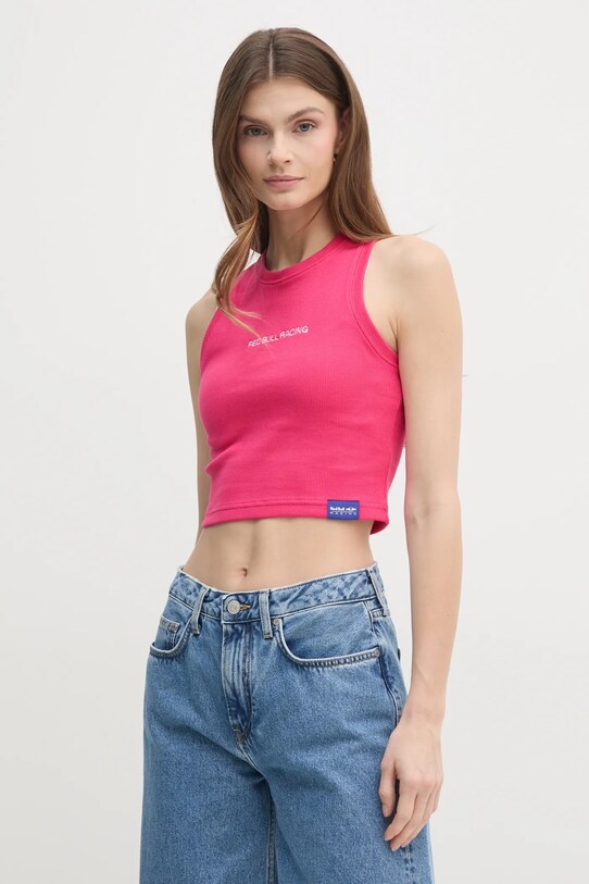 Red Bull Racing x Pepe Jeans top LOGO CROP TANK różowy RL500002
