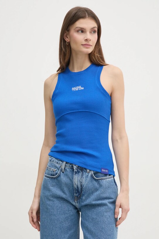 Red Bull Racing x Pepe Jeans top LOGO RIB TANK kék RL500011