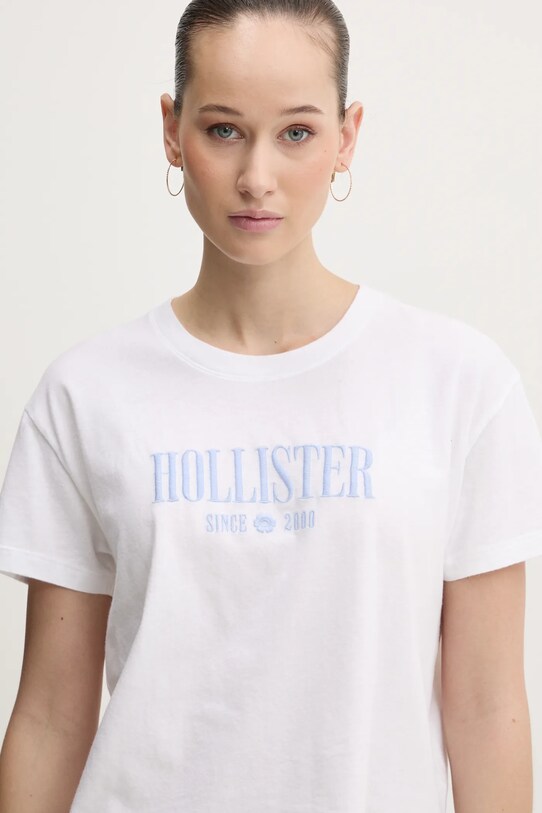 Hollister Co. t-shirt bawełniany biały KI357.5000.100