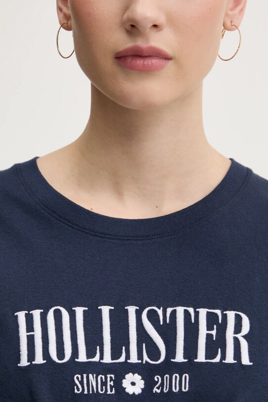 Bavlnené tričko Hollister Co. KI357.5000.200 tmavomodrá