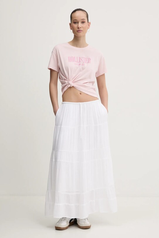 Hollister Co. tricou din bumbac KI357.5000.600 roz SS25