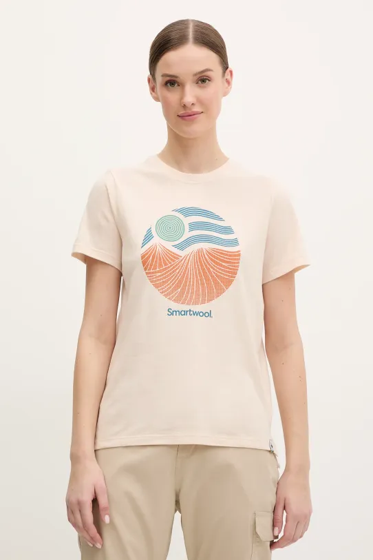 Smartwool t-shirt sportowy regular beżowy SW002391