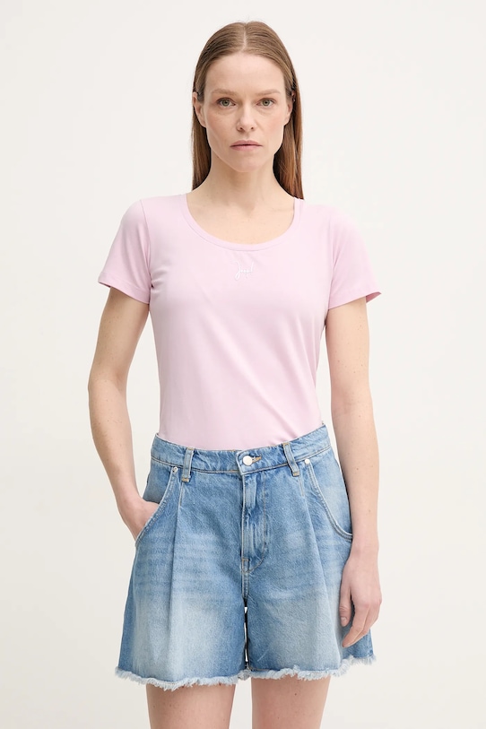 Joop! t-shirt z elastanem fioletowy 30046199