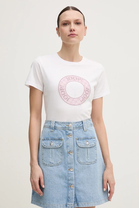 Joop! t-shirt in cotone sovrastampa bianco 30046238