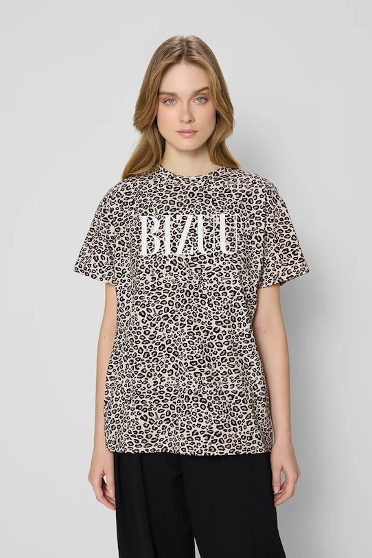 Bizuu tricou din bumbac KIRAL animal bej KIRAL.SANLEO.BRAZOWY.KW