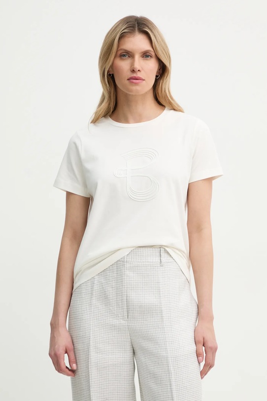 Bruuns Bazaar t-shirt sovrastampa beige BBW4000