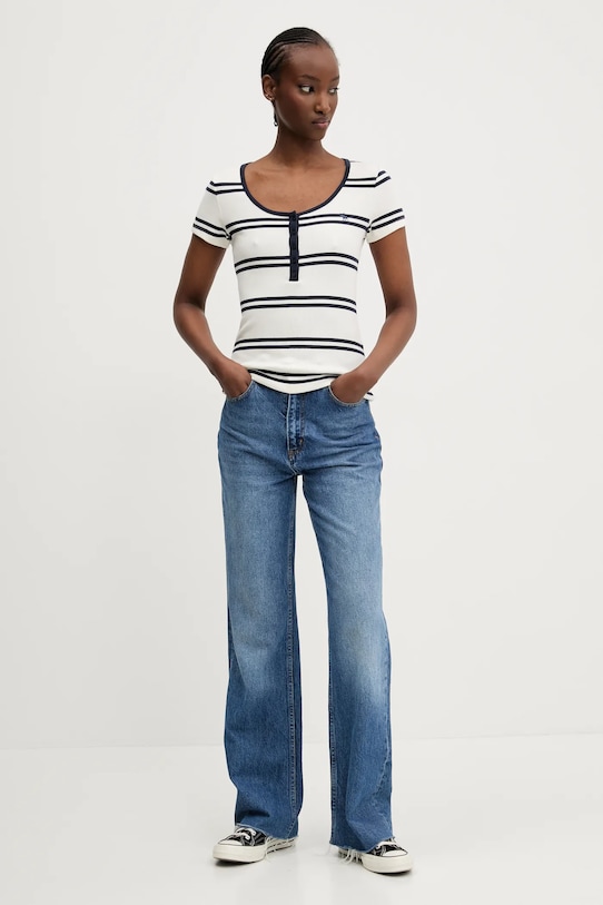 Tričko Abercrombie & Fitch KI139.5271.204 bílá SS25