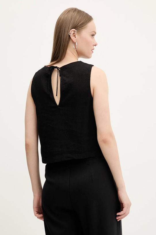 Odzież Abercrombie & Fitch bluzka lniana KI140.5556.900 czarny