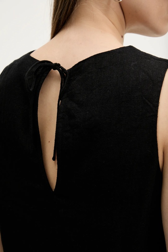 Abercrombie & Fitch bluzka lniana KI140.5556.900 czarny