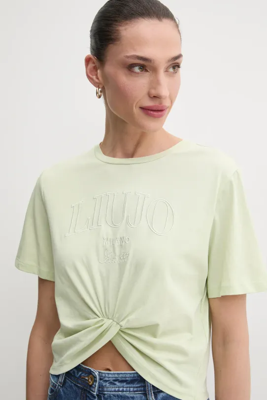 Liu Jo t-shirt bawełniany zielony WA5001.JS923