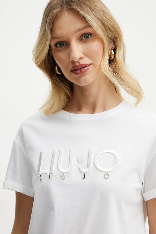 Liu Jo t-shirt bawełniany biały WA5007.JS923