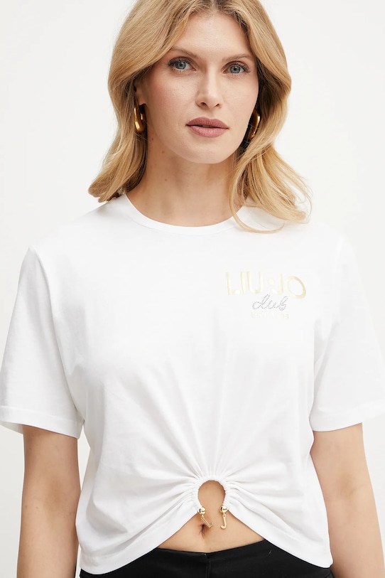 Liu Jo t-shirt bawełniany biały WA5139.JS923