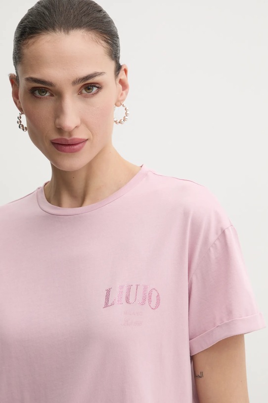 Хлопковая футболка Liu Jo розовый WA5144.JS923