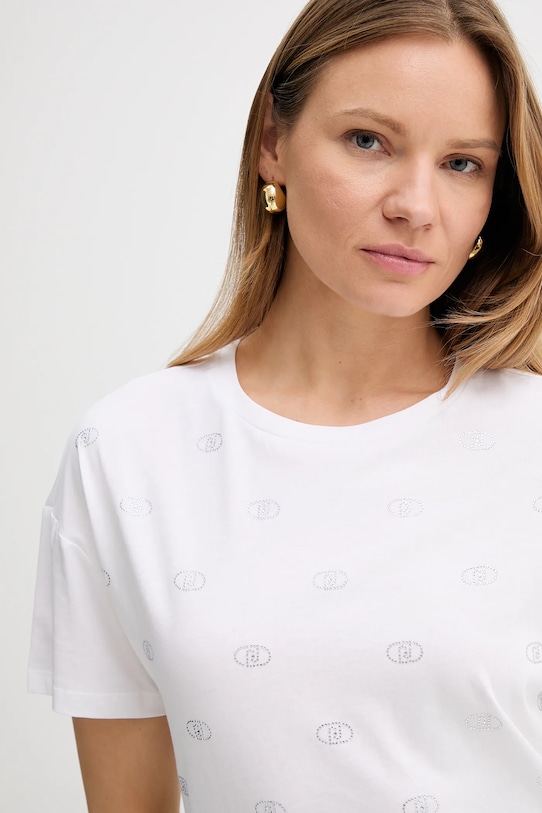 Liu Jo t-shirt bawełniany biały WA5147.JS923