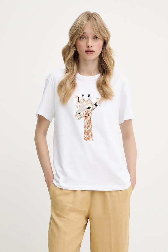 Bavlnené tričko Liu Jo relaxed biela WA5230.JS904